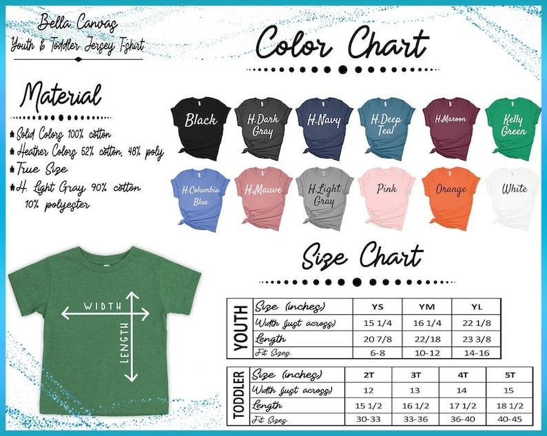 a t - shirt with different colors and sizes