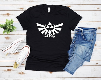 Camiseta de la Leyenda de Zelda, camiseta de Zelda, regalo de Zelda, camiseta de la Trifuerza, camiseta con el escudo de Hylian, regalo de Zelda, regalo para gamer, camiseta de la Leyenda de Zelda
