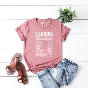 Funny Cancer Warrior Shirt, Cancer Warrior Gifts, Funny Chemo Gift, Survivor Shirt Funny Cancer Chemo Therapy Tees, Warrior Nutrition Facts
