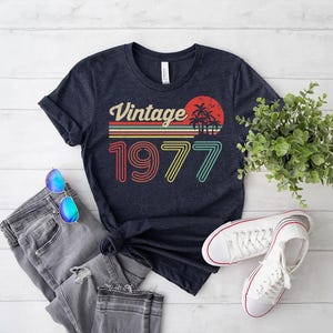 Vintage 1977 Retro Shirt, 48th Birthday, 48th Birthday Gift, 48th Birthday Party, 48th Birthday Gift For Women, 48th Birthday Gift For Men