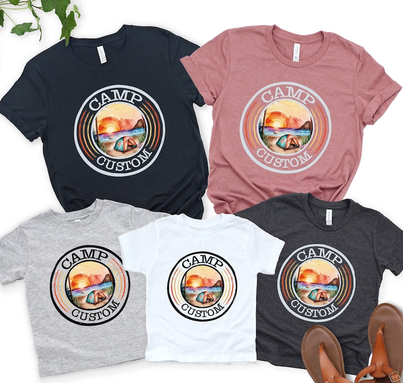 Custom Camp Shirt, Custom Camp Shirt, Camp Crew Shirt, Girl Scout Shirt, Boy Scout, Camping Family Shirt, Camping Shirt, Camping Group Shirt afbeelding 1