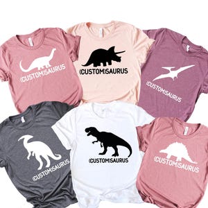 Personalized Dinosaurus Shirt, Dinosaur Shirt, Custom Saurus Shirt, Matching Family Shirt, Dinosaur Outfit, Custom Birthday Gift, Dino Shirt image 1