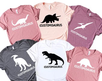 Personalized Dinosaurus Shirt, Dinosaur Shirt, Custom Saurus Shirt, Matching Family Shirt, Dinosaur Outfit, Custom Birthday Gift, Dino Shirt