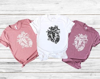 Heart Anatomy Shirt, Nursing School Shirt, Nursing Student Shirt, Nursing School Shirt, Anatomical Heart, Nursing Gifts, Gift For Nurse