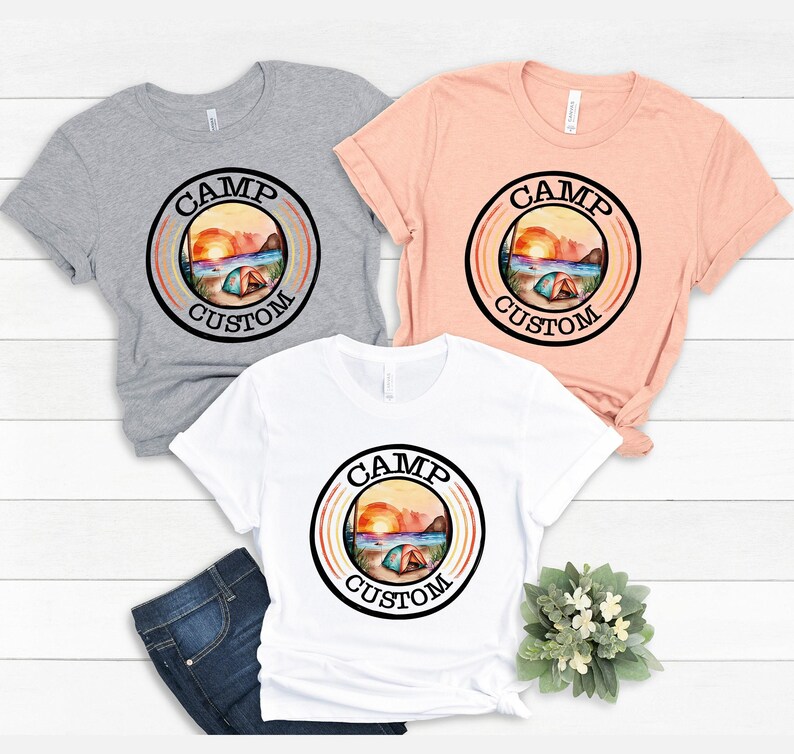 Custom Camp Shirt, Custom Camp Shirt, Camp Crew Shirt, Girl Scout Shirt, Boy Scout, Camping Family Shirt, Camping Shirt, Camping Group Shirt afbeelding 4