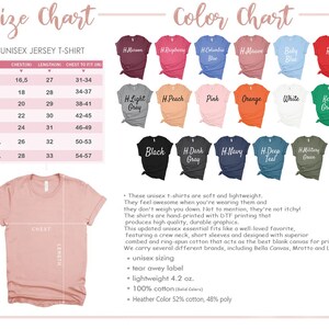 a women's t - shirt size chart with different colors
