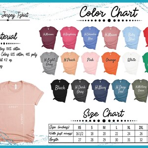 a women's t - shirt with different colors and sizes