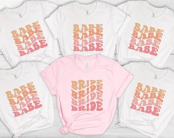Bride Babe Shirt, Retro Bride Shirt, Bachelorette Party Shirts, Bridal Party Shirts, Bridesmaid Shirts, Bachelorette Gifts, Wedding Gifts