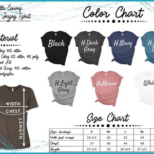 a women's t - shirt with the words color chart on it