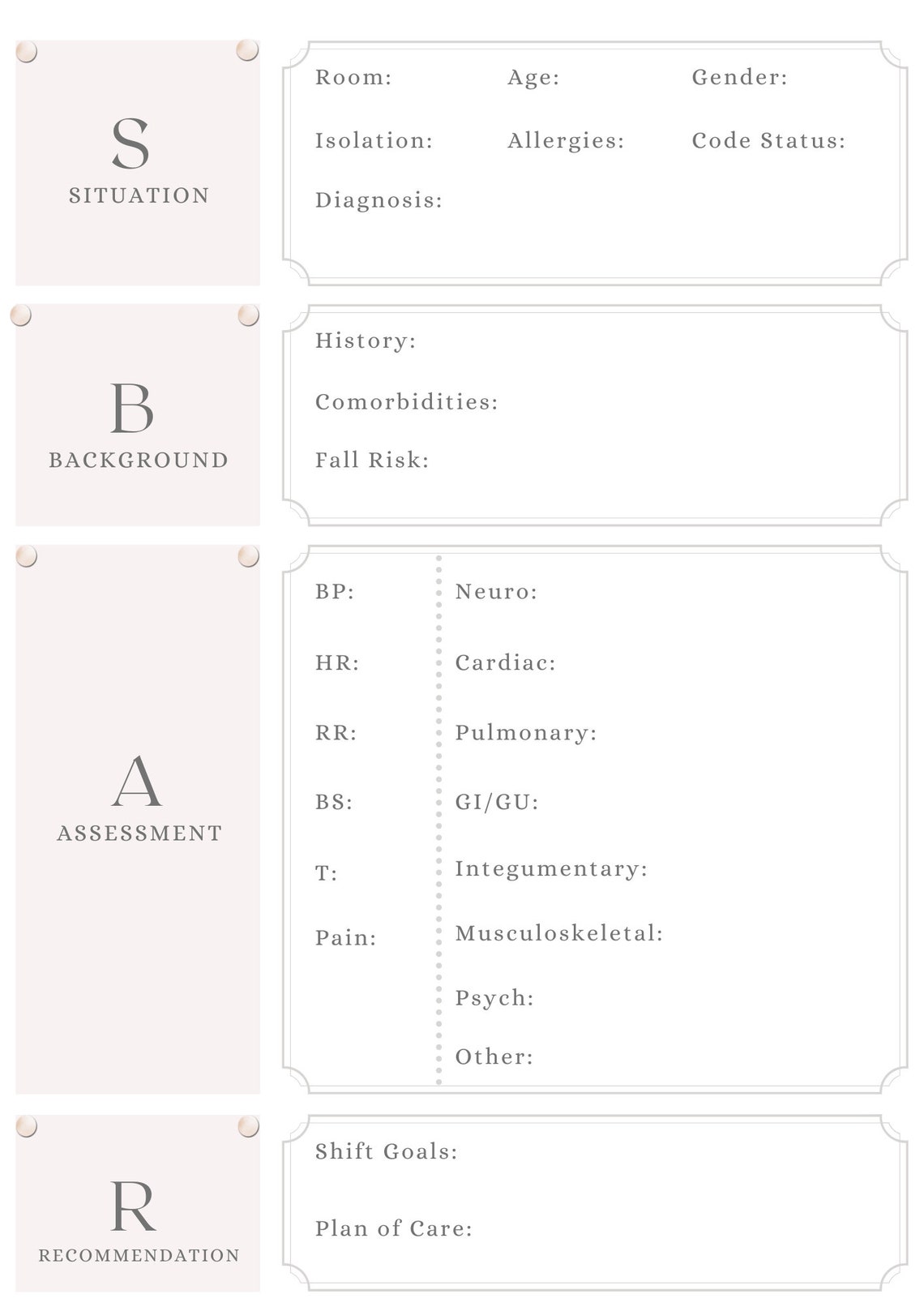 SBAR Template Nursing Report Sheet Change Of Shift Report Etsy Finland 13-medical-assistant-printable-worksheets-free-pdf-at-worksheeto