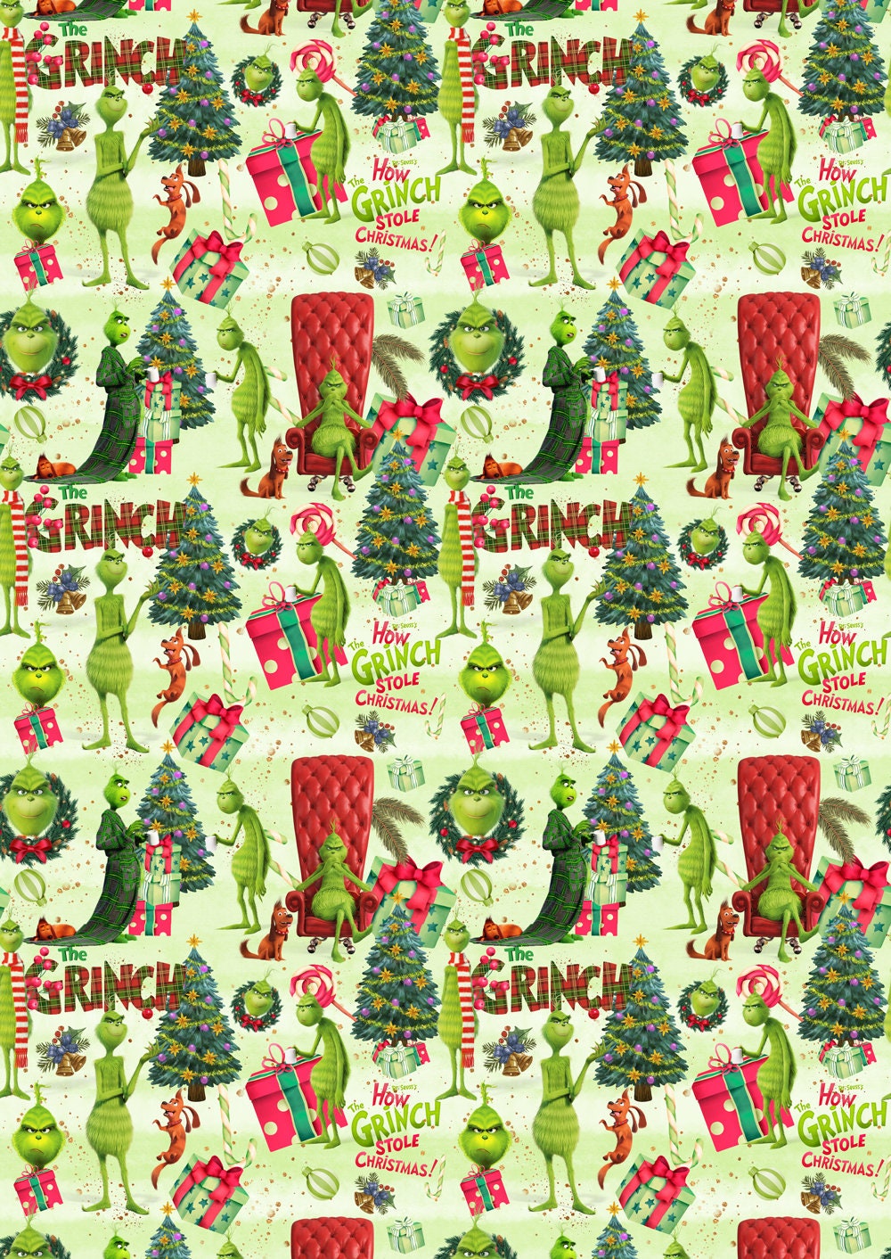 2 x THE GRINCH Christmas Wrapping Paper The Grinch Gift Wrap Disney Gift Wrap The Grinch Wrapping Paper The Grinch Xmas Gift Wrap