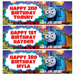 2 x THOMAS AND FRIENDS Personalised Birthday Banners - Thomas and Friends Personalised Birthday Wall Sign - Thomas and Friends  Party Banner