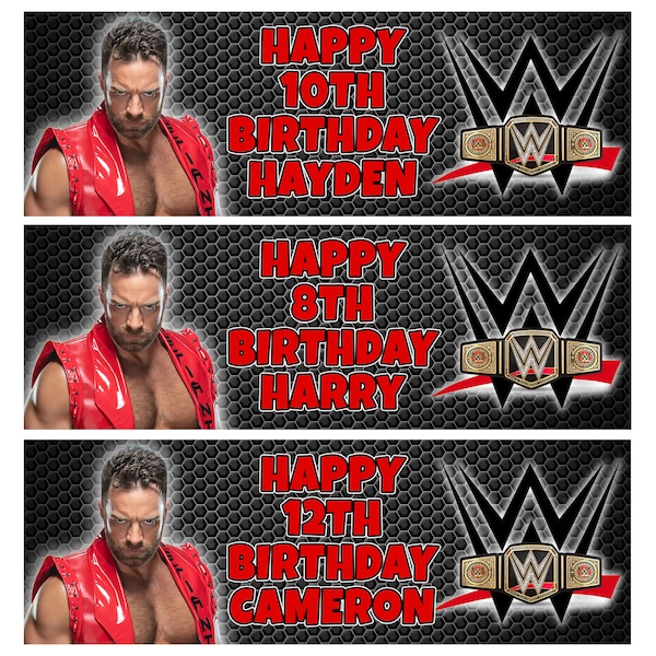2 x LA KNIGHT Personalised Birthday Banners - La Knight Personalised Banner - WWE Wrapping Paper - Wrestling Birthday Banners - Wwe