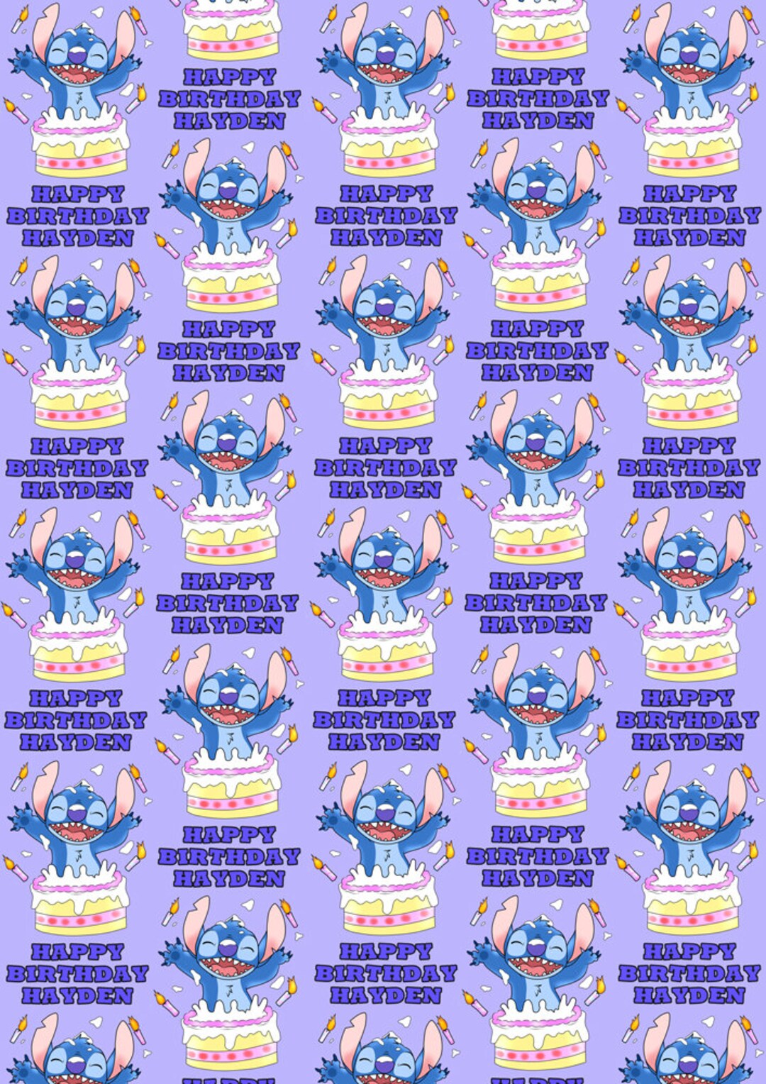 2 x STITCH Personalised Christmas Wrapping Paper Disney Stitch