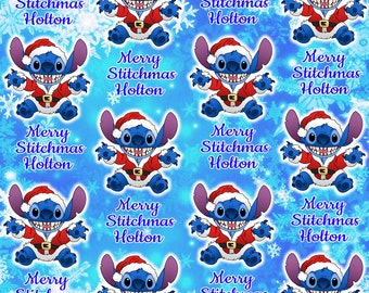 2 x STITCH Personalised Christmas Wrapping Paper - Disney Stitch  Personalised Gift Wrap - Disney Wrapping Paper - Lilo and Stitch Gift Wrap