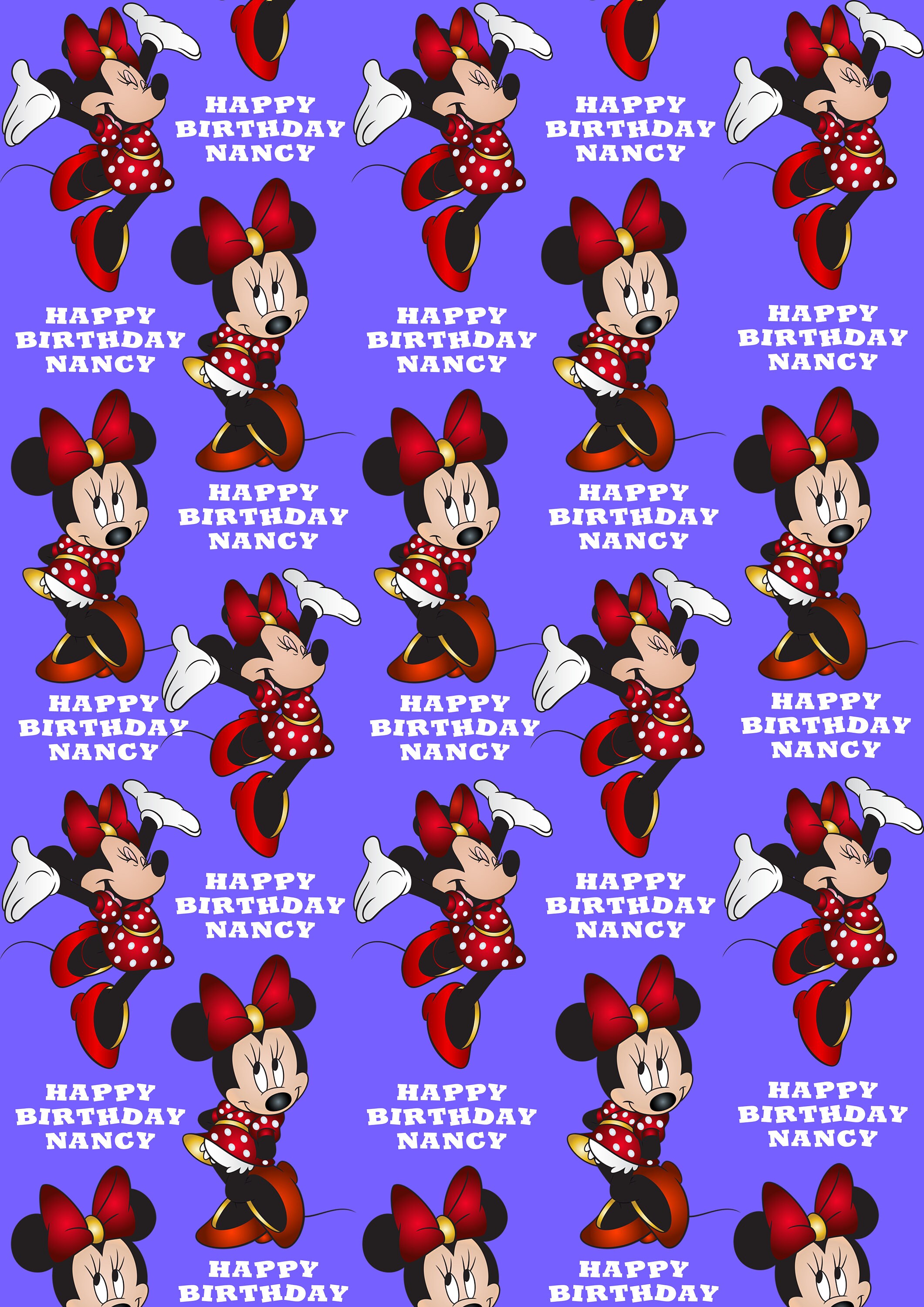 American Greetings Disney Characters Holiday Gridline Wrapping