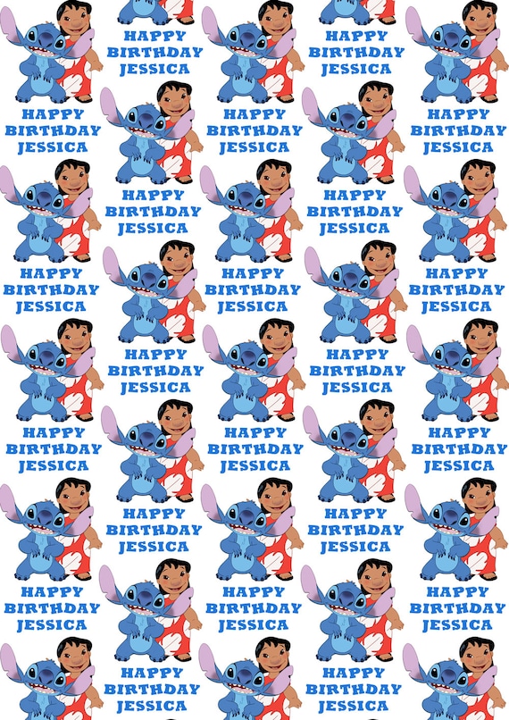 Disney Lilo and Stitch Wrapping Paper Birthday Gift Wrap 2m NEW