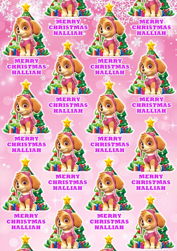 paw patrol wrapping paper pink