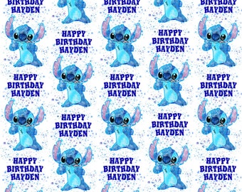 2 x STITCH Personalised Christmas Wrapping Paper - Disney Stitch  Personalised Gift Wrap - Disney Wrapping Paper - Lilo and Stitch Gift Wrap