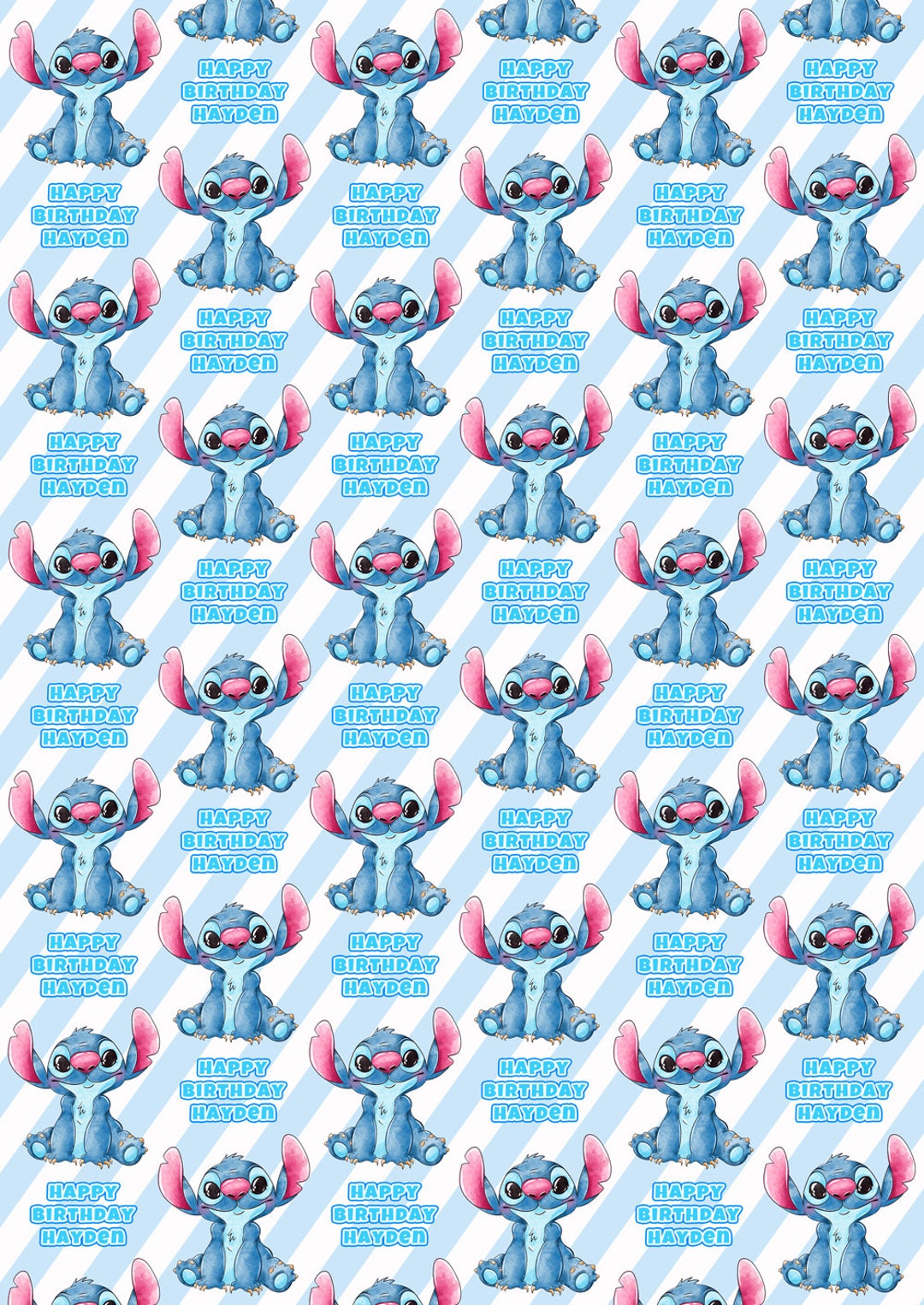 2 x DISNEY STITCH Papel de regalo de cumpleaños personalizado Disney