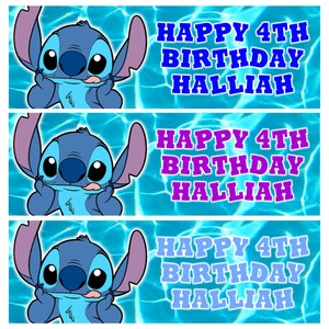 2 x STITCH Personalized Birthday Banners - Disney Stitch Personalized Banner - Disney Wrapping Paper - Lilo and Stitch Birthday Banners