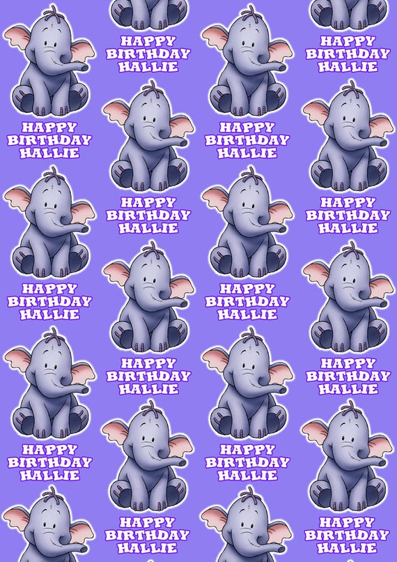 2 X HEFFALUMP Personalised Birthday Wrapping Paper Disney Winnie