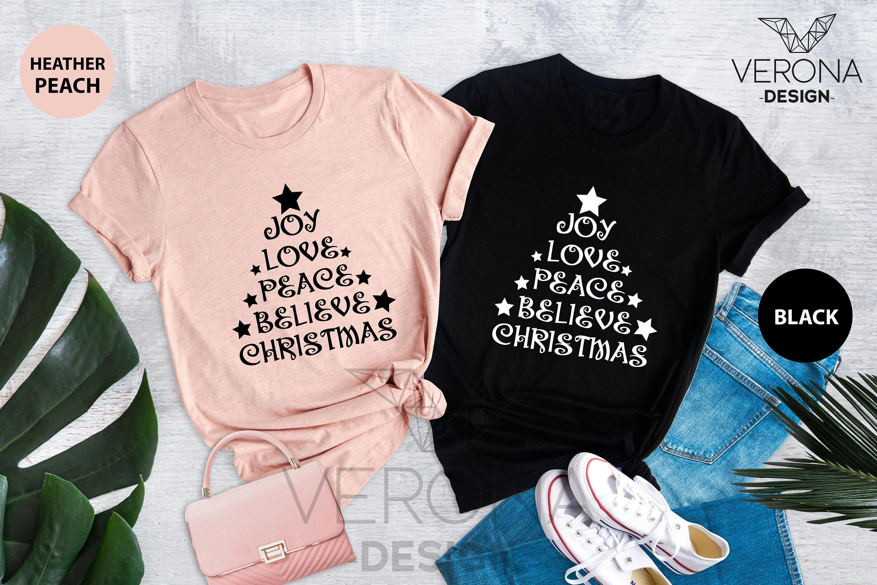 Discover Joy Love Peace Believe Christmas Shirt, Christmas Shirt, Funny Christmas Shirt