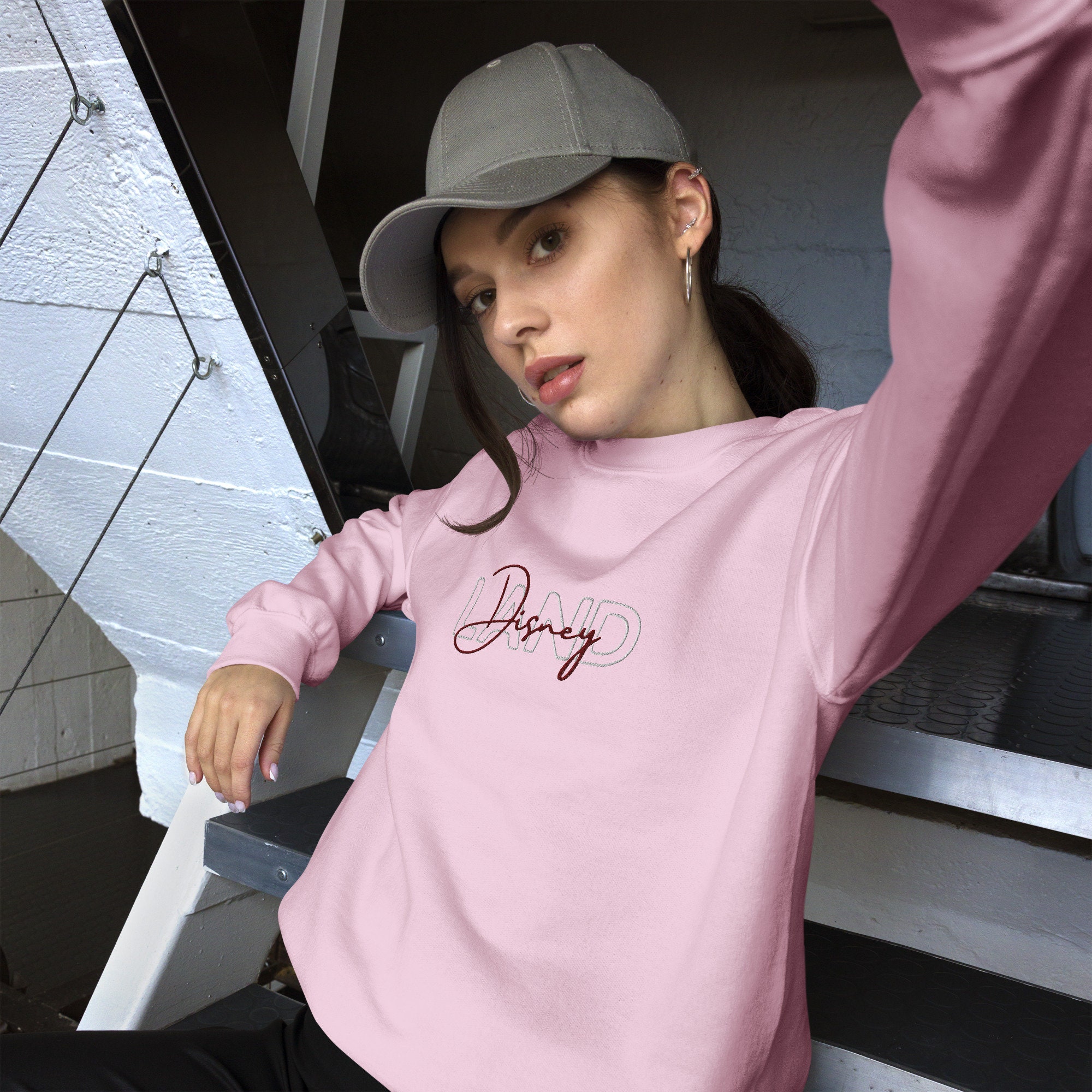 Pink disneyland sweatshirt top