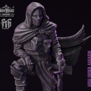Assassin | Masked Rouge | Character NPC | 3D Printed Miniature | D&D, Dungeons and dragons, Tabletop RPG, Pathfinder | Flesh of Gods