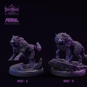 Wolf | 3D Printed Resin Miniature | Beast, Giant Wolf, Hound | Primal Collectables | D&D, Pathfinder, TTRPG