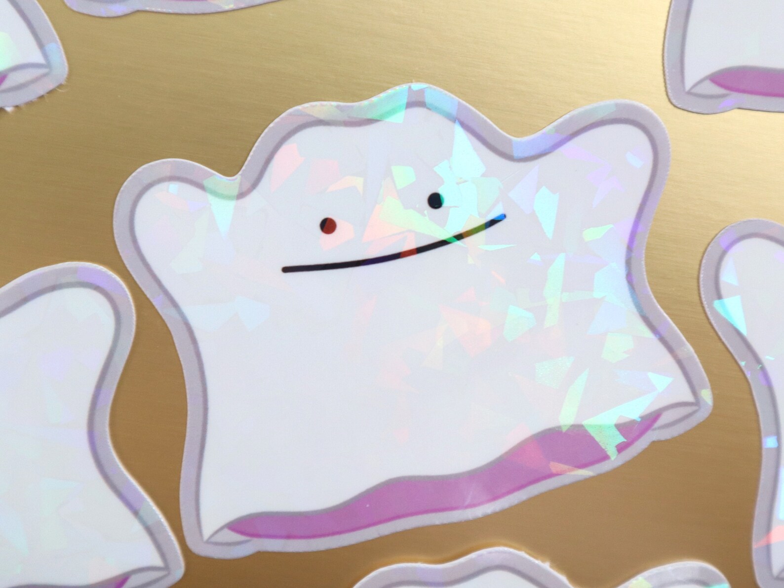 Halloween Ditto Ghost Holographic Vinyl Sticker Spooky Etsy