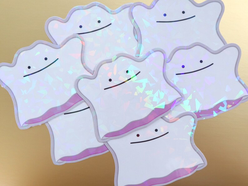 Halloween Ditto Ghost Holographic Vinyl Sticker Spooky Etsy