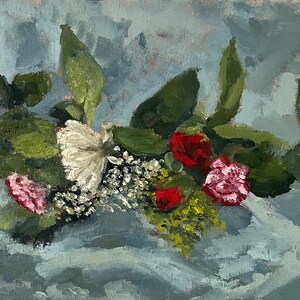 Original oil painting of flowers