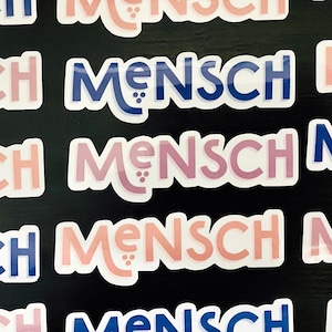 Mensch - Yiddish - Jewish Vinyl Sticker