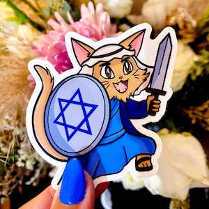 Meowcabee Rebel Vinyl Sticker - Hanukkah Cat Design