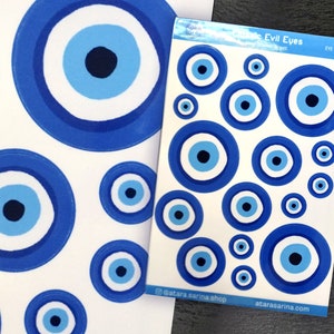 Classico malocchio - Simbolo di protezione - Foglio di adesivi in vinile lucido e opaco per diario