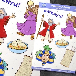 Passover Pesach Moses Miriam Pharoah Jewish Holidays Sticker Sheet | Journal Planner Stickers