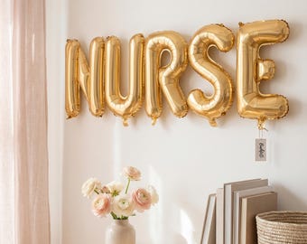 NURSE Foil Balloon Letters: Nurse Graduation Decor