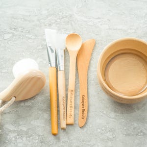 Bamboo Facial Mask Mixing Bowl Set