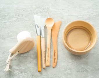 Bamboo Facial Mask Mixing Bowl Set (skin care)