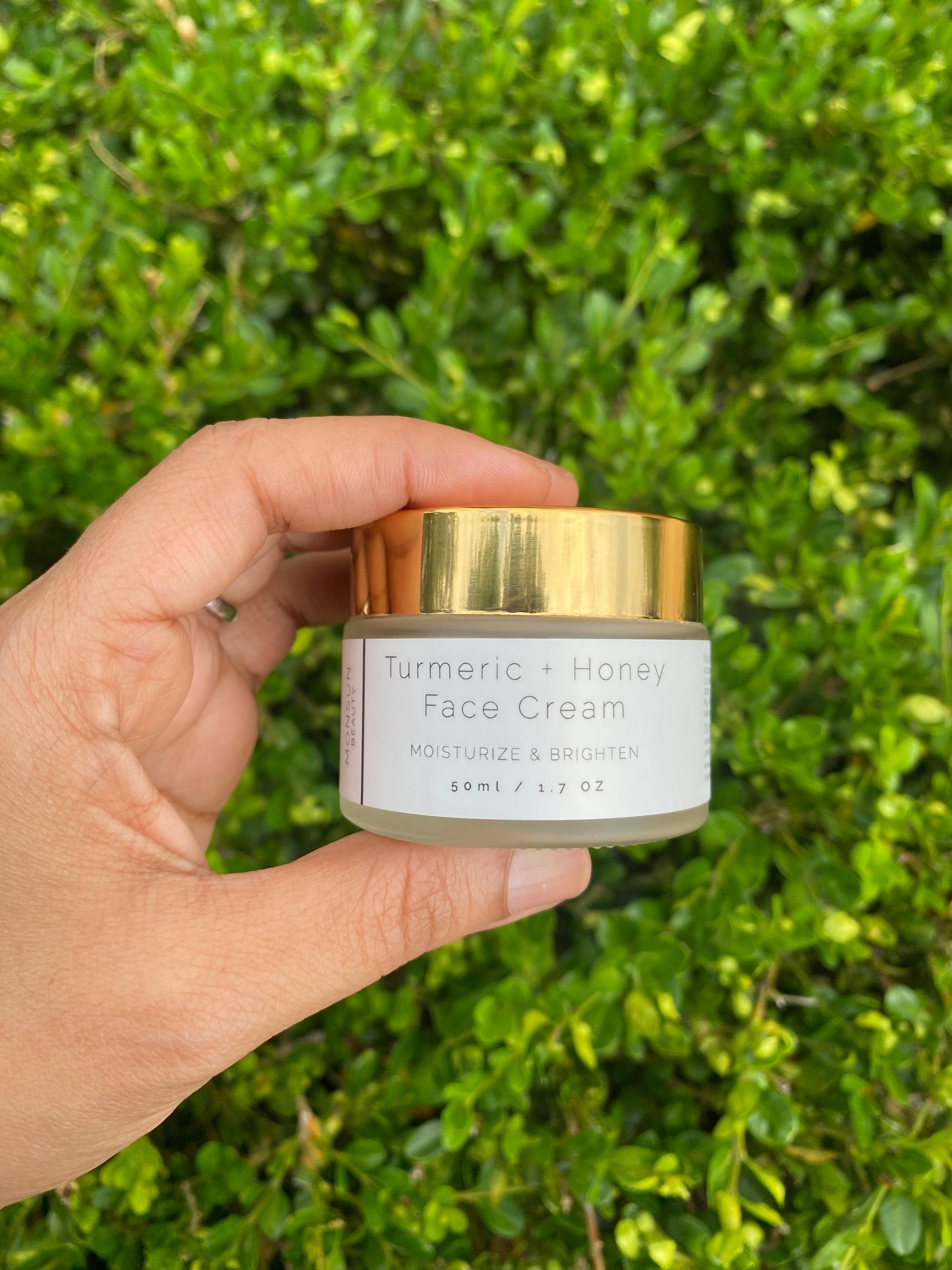 Turmeric and Honey Face Cream,  plant-based and non-toxic. Experience soft, smooth, and rejuvenated skin with every use