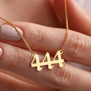 Tiny Angel Number Necklace for Women, Gold Dainty Lucky Mens necklace, 111, 222, 333, 444, 555, 666, 777, 888, 999, Gifts for Her & Mother, Christmas Gift, Birthday gift, Mothers Day Gift, Best Friend Gift