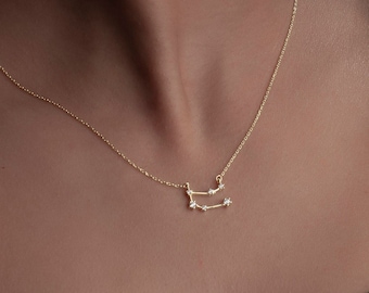 925 Silber Sternzeichen Halskette, Benutzerdefinierte Astrologie Sternzeichen Anhänger für Sie, personalisierte Waage, Skorpion Halskette, Mutter Geschenk, Geschenk für Mama