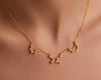 Sterling Silver Family Zodiac Necklace: Custom Constellation Pendant