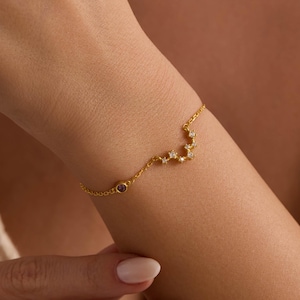 Bracelet du zodiaque fait main, bracelet mère de naissance, bracelet constellation personnalisé, bijoux signe astrologique astrologique, bracelet pour cadeau d&#39;anniversaire