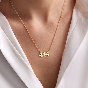Tiny Angel Number Necklace for Women, Gold Dainty Lucky Mens necklace, 111, 222, 333, 444, 555, 666, 777, 888, 999, Gifts for Her & Mother, Christmas Gift, Birthday gift, Mothers Day Gift, Best Friend Gift