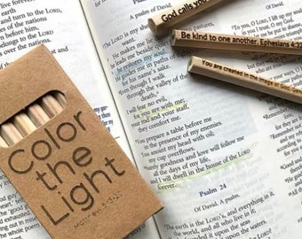 Color The Light Colored Pencils | 6 Pack  | Bible Highlighter for Journaling and Christian Coloring Activities