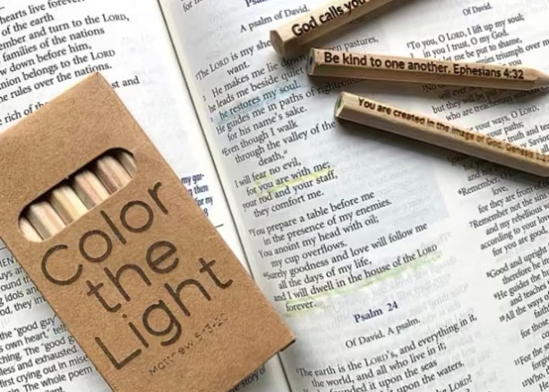 Color the Light Colored Pencils 6 Pack Bible Highlighter Etsy