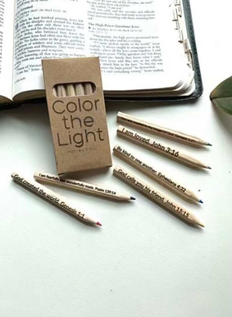 Color the Light Colored Pencils 6 Pack Bible Highlighter Etsy