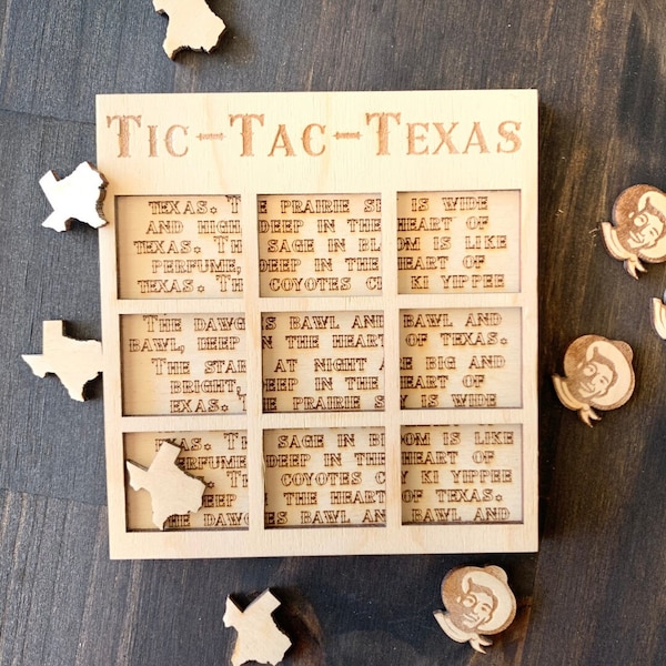 Tic Tac Texas | Wooden Board Game, Realtor Gift